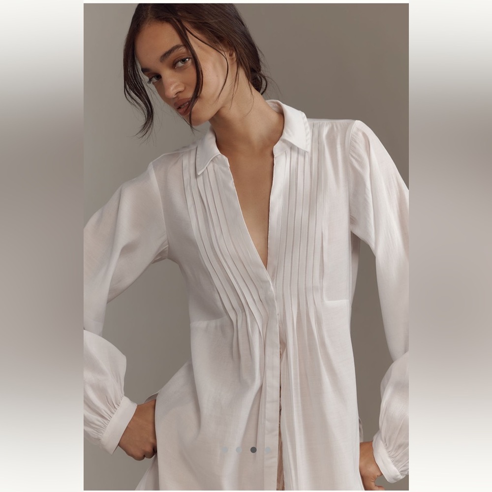 Anthropologie Long Sleeve Airy Blouse Button Down